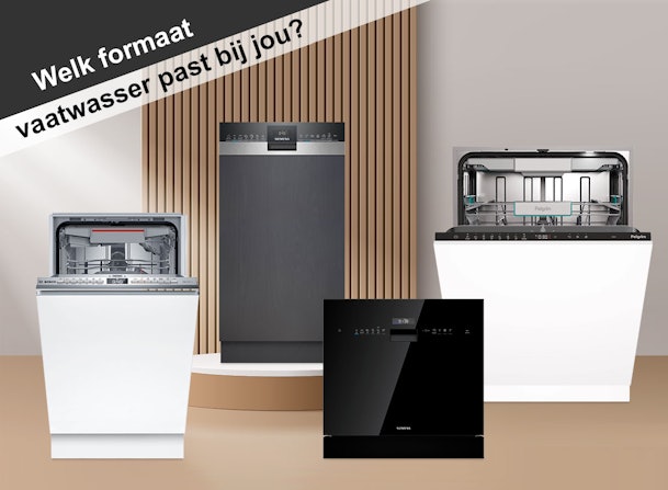 Verschillende vaatwasser formaten