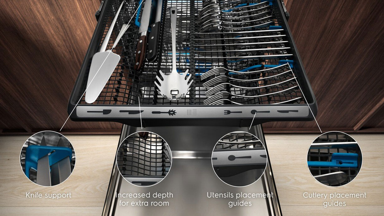 Electrolux vaatwasser met TimeManager-functie voor sneller afwassen.