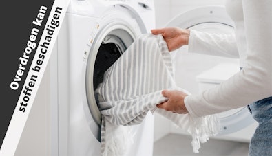 Vermijd overdrogen dat beschadiging aan kleding kan veroorzaken.