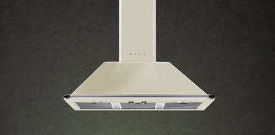 Smeg Victoria wandkap met klassieke jaren-50 look en bediening in het zicht