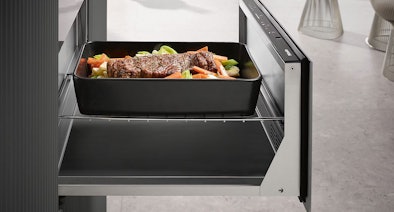 Miele warmhoudlade met volledig uittrekbare lade en telescopische rails