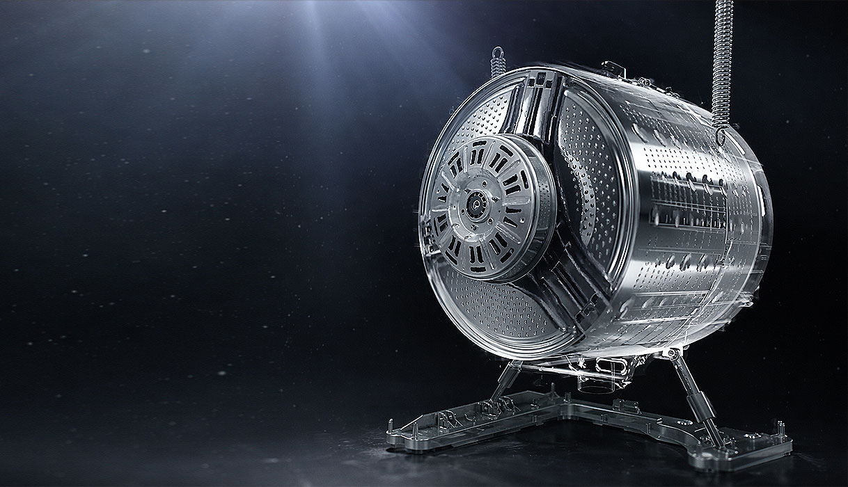 LG Inverter Direct Drive motor direct gemonteerd op de roestvrijstalen wastrommel zonder aandrijfriem