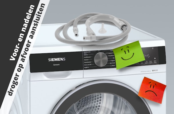 Voordelen en nadelen van een droger op de afvoer.