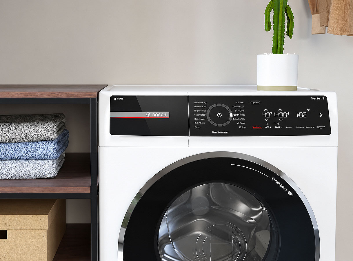 Bosch Serie 8 wasmachine met i-DOS, Home Connect en 4D-wassysteem als topsegment