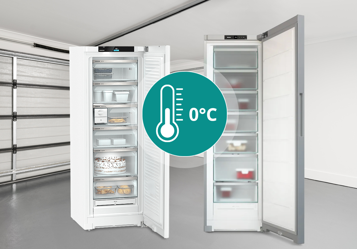 Vrieskasten die geschikt zijn voor plaatsing in een koude schuur of garage