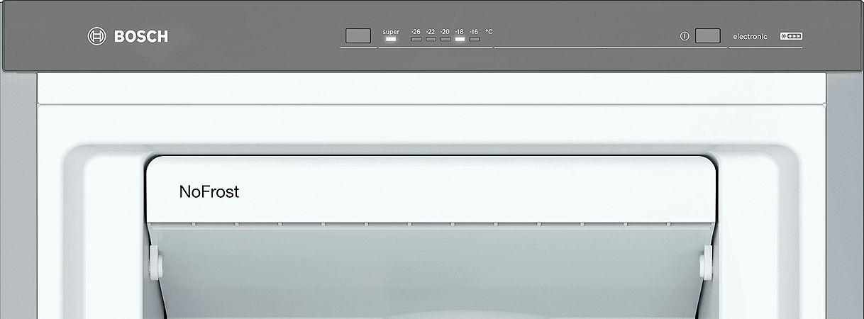 NoFrost vriezer met bovenaan een digitaal temperatuurbedieningspaneel
