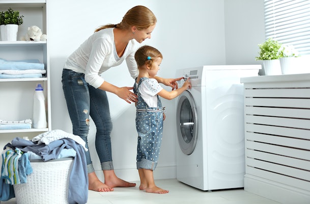 Stel het vulgewicht van je nieuwe wasmachine af op jouw gezinssamenstelling.