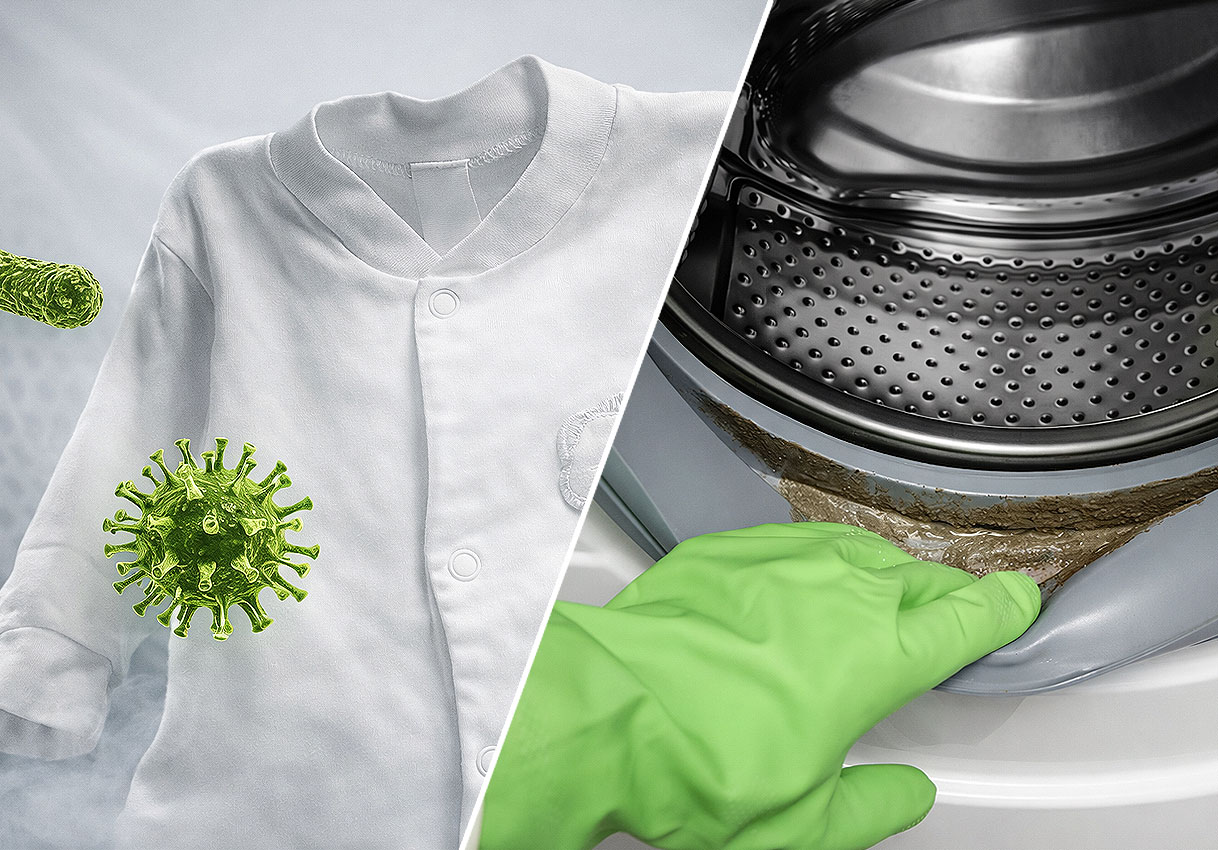 Gevolgen van verkeerd wasmiddel doseren: bacteriën op kleding en vetluis in de wasmachine trommel