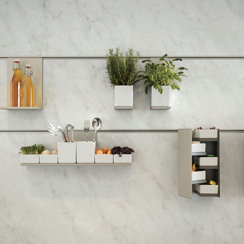 Wandelementen met slimme wandopslag oplossing