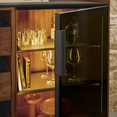 Warm led glasverlichting vitrinekast