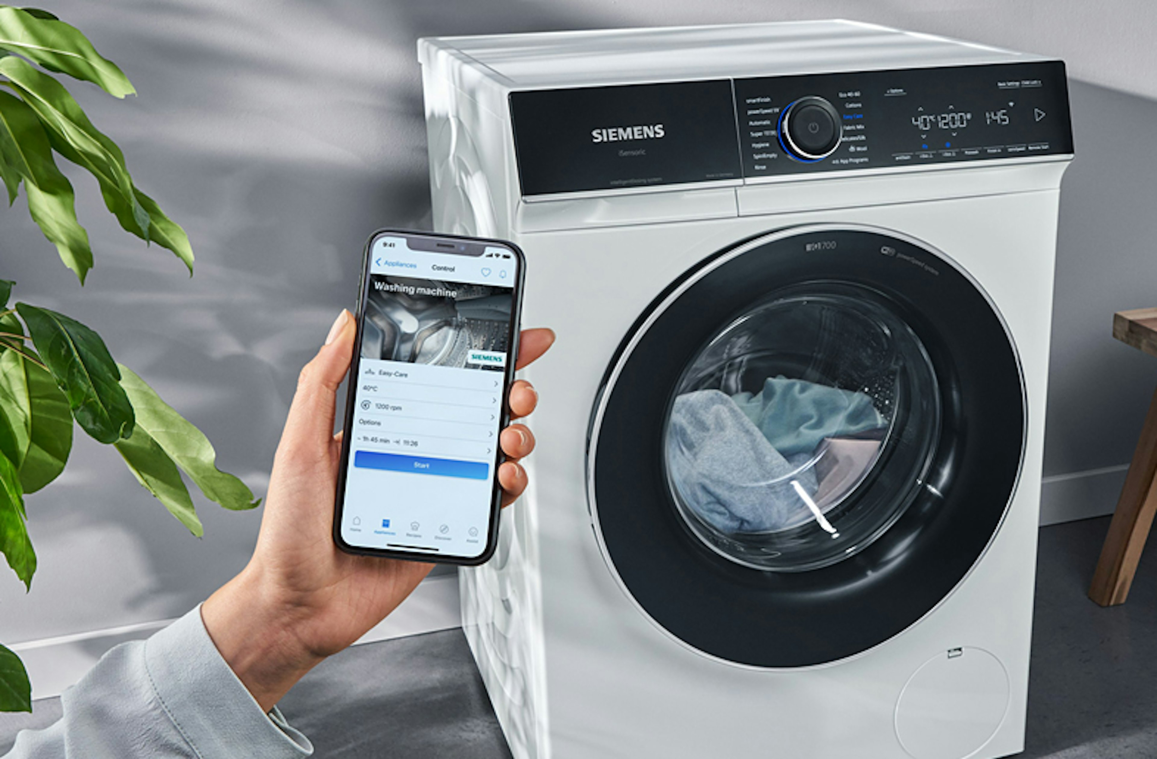 Wasmachine bediening via de Home Connect app