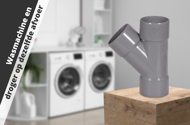 Wasmachine en droger aansluiten op 1 afvoer.