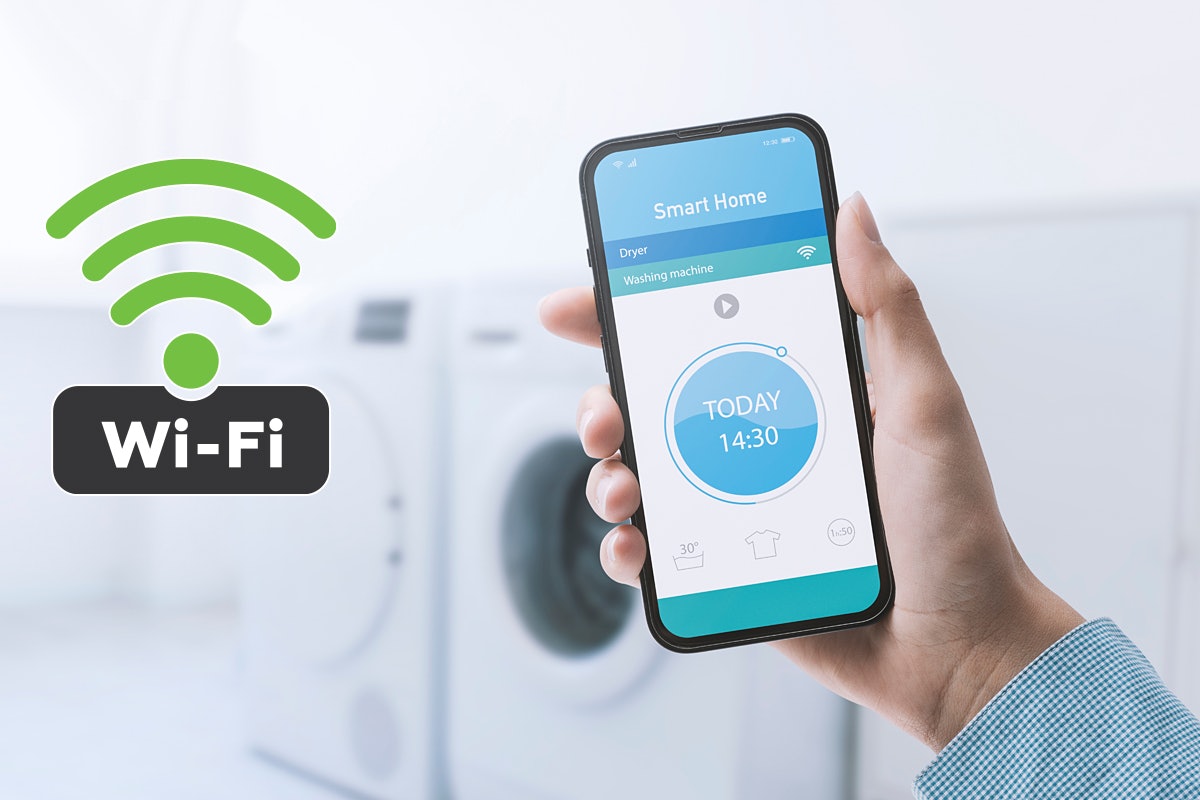 Wasmachine met app bediening op afstand via WIFI.