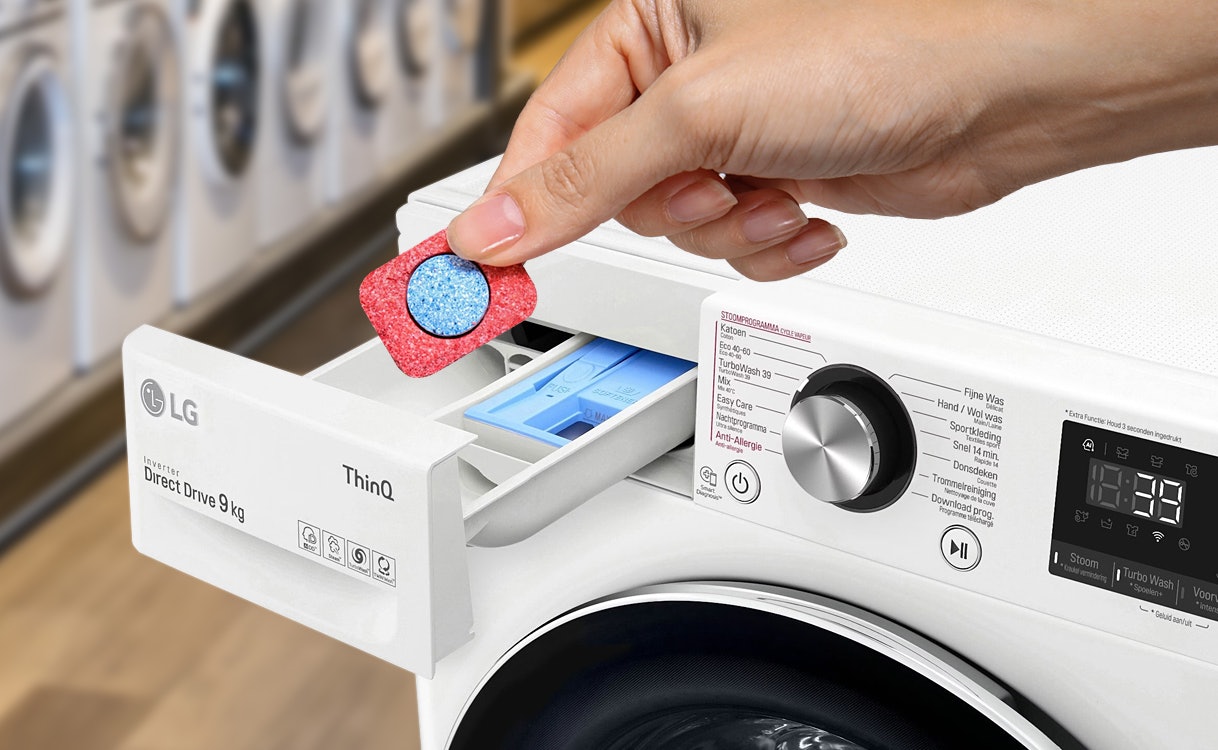 Wasmachine reinigen met een vaatwastablet