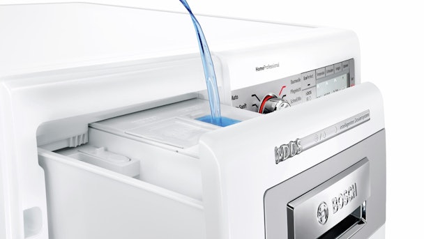 Voorbeeld wasmiddel of wasverzachter bijvullen