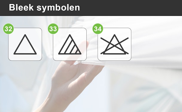 Wassymbolen voor het bleken.