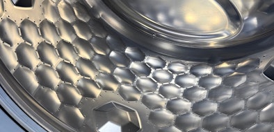 Wasmachine trommel met honingraatstructuur en kleine gaatjes