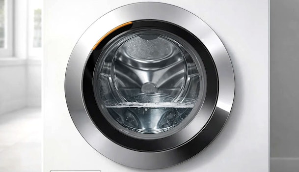 Water zichtbaar in de trommel van een wasmachine