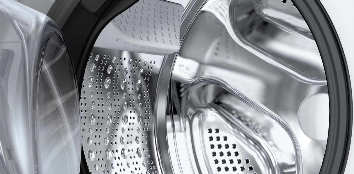 waveTrommel met golvende trommelstructuur voor zacht en grondig wassen in een Siemens was-droogcombinatie