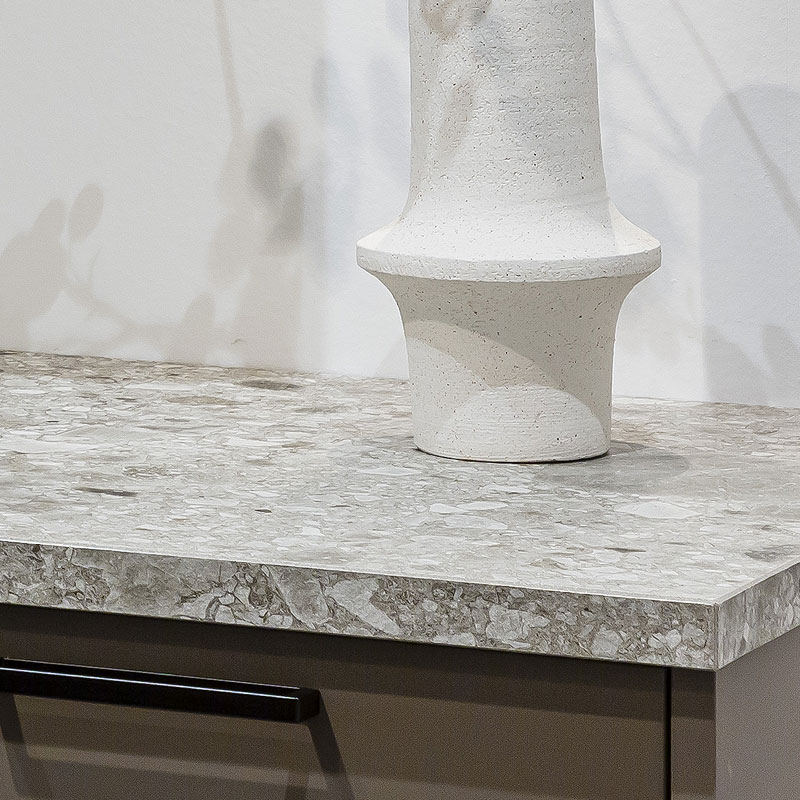 Werkblad van keramiek met een luxe marmer design