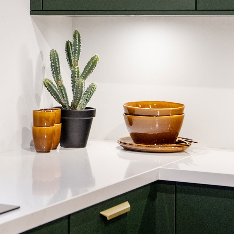 Werkbladen van wit composietsteen