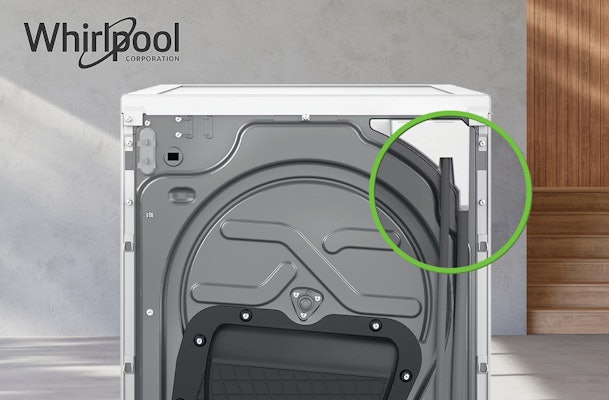 Whirlpool wasdroger op afvoer aansluiten.