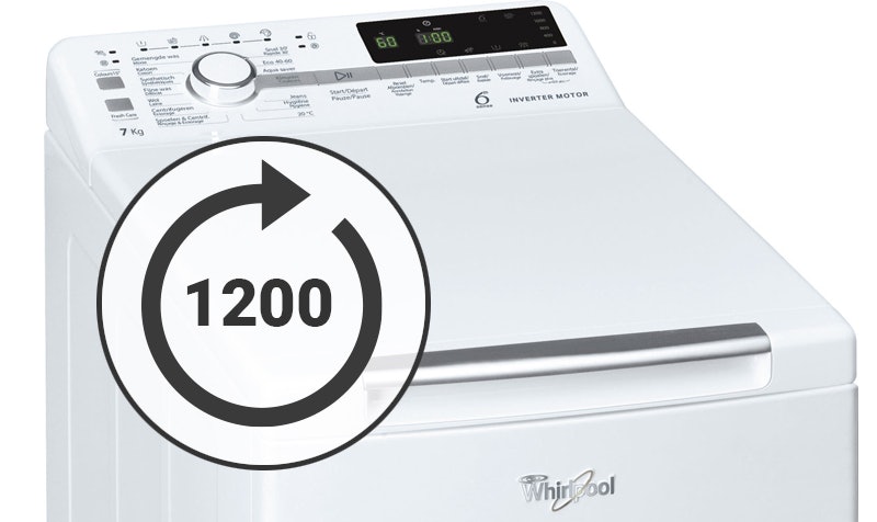 Whirpool bovenlader wasmachine 1200 toeren