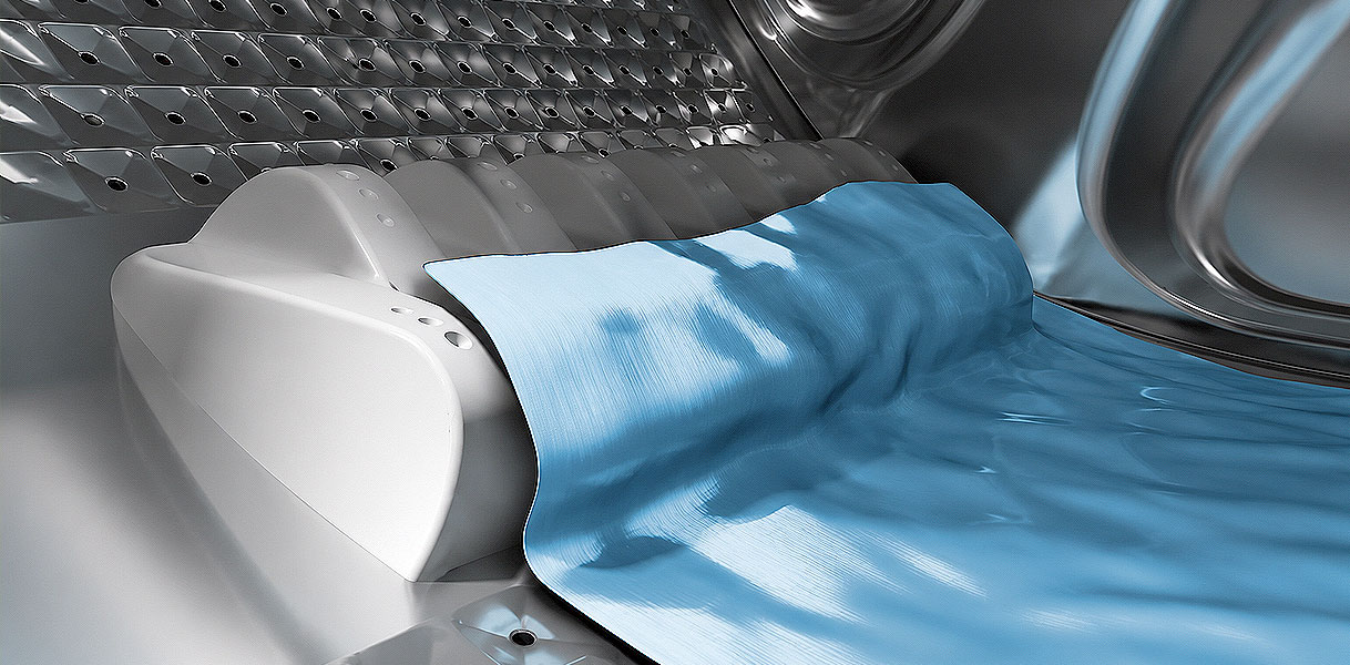 Whirlpool wasmachine met SoftMove die de trommelbeweging afstemt op het type was