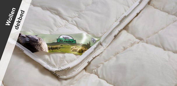 Wollen dekbed met Texeler label en doorgestikt patroon