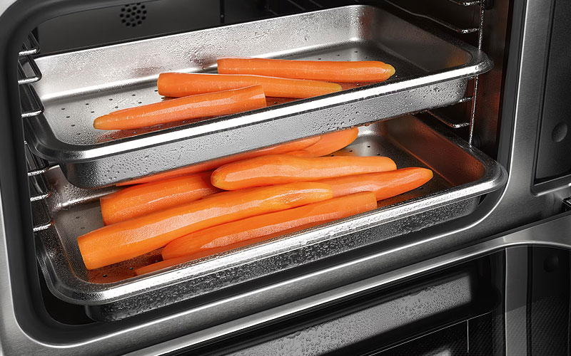 Miele stoomoven met gelijkmatige bereiding op meerdere niveaus ongeacht voedselgewicht