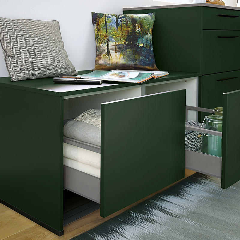 Zitbank met uittrek laden