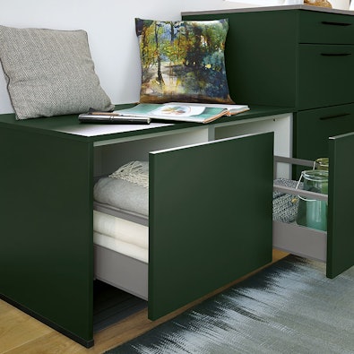 Zitbank met uittrek laden