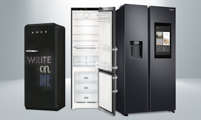 Zwarte koelkasten en zwart kleurige koel-vriescombinaties