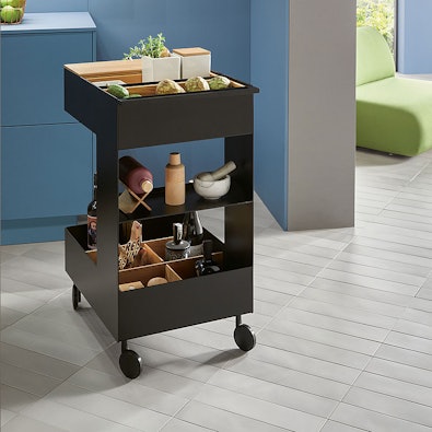 Zwarte kooktrolley design