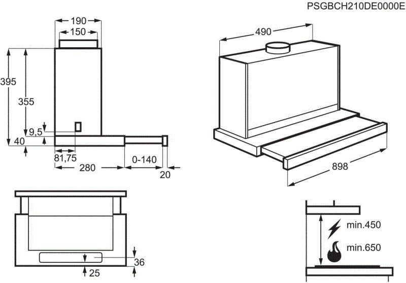 AEG afzuigkap  DPE5960M afbeelding 4