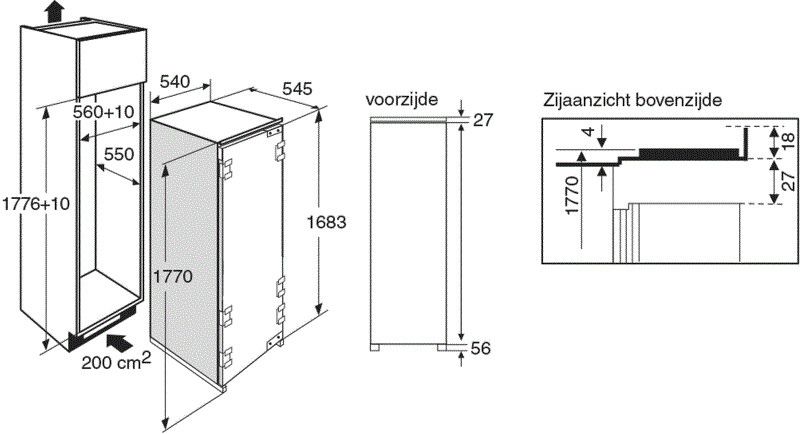 Atag koelkast inbouw KS23178B afbeelding 4