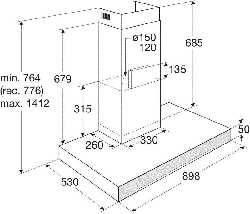 ATAG afzuigkap WS90211MX afbeelding 3