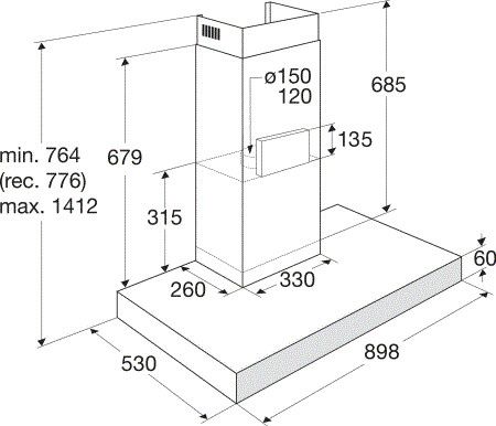 ATAG afzuigkap  WS9074MG afbeelding 4