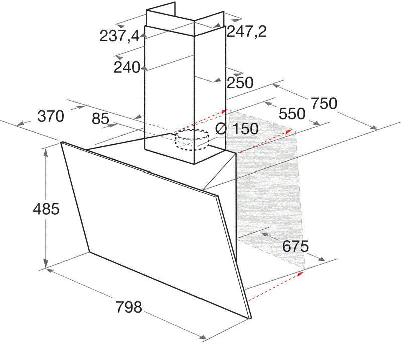 Bauknecht afzuigkap DBHVS81LTK/2 afbeelding 3