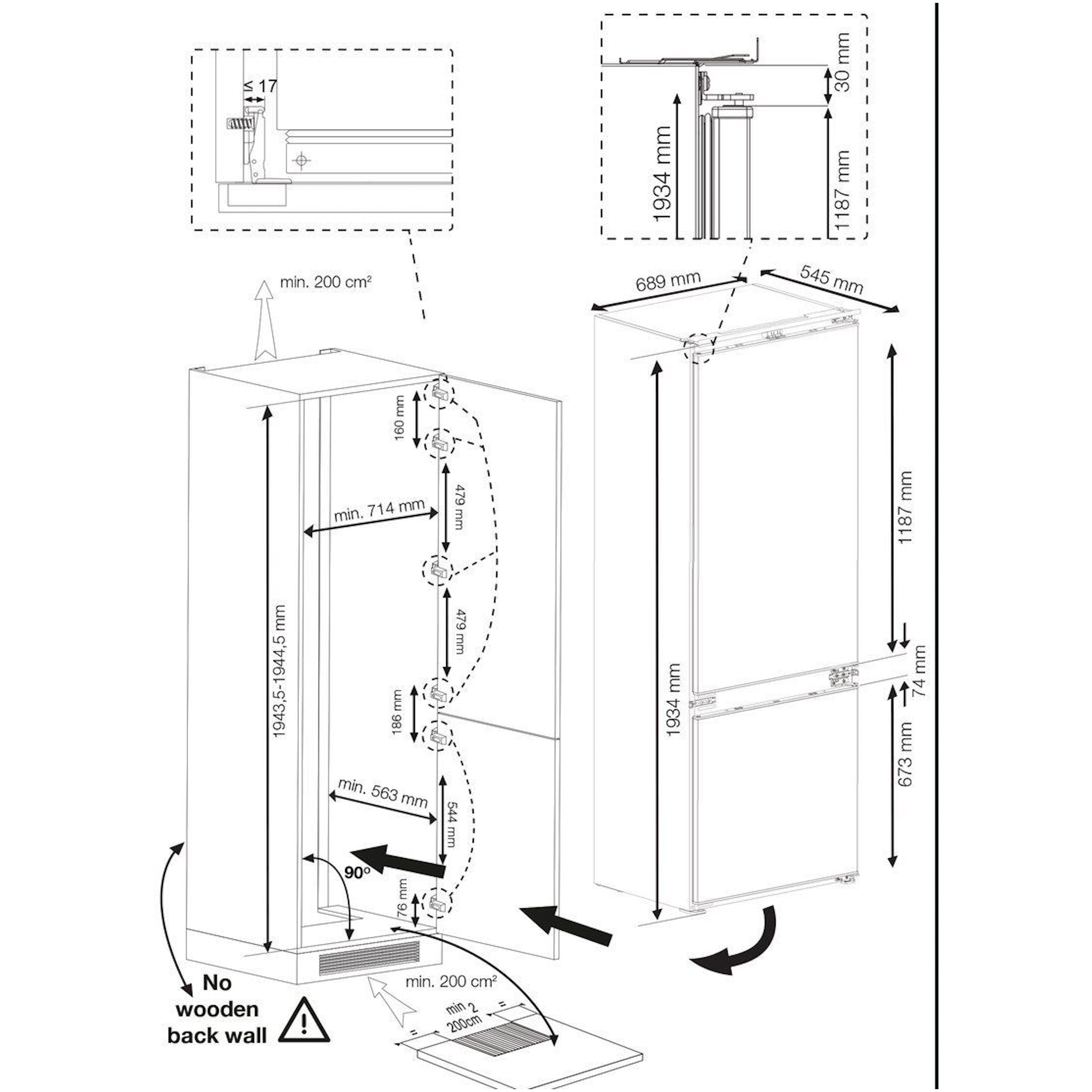 Beko BCNE400E50SHN inbouw koelkast afbeelding 6