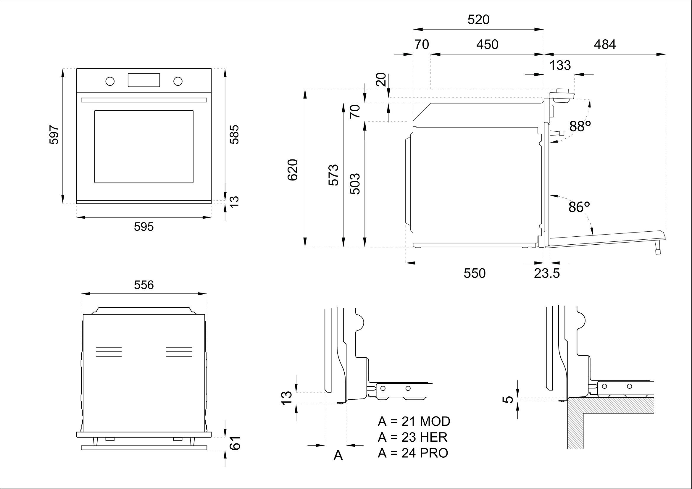 F6011MODVPTZ-23 Bertazzoni afbeelding 2