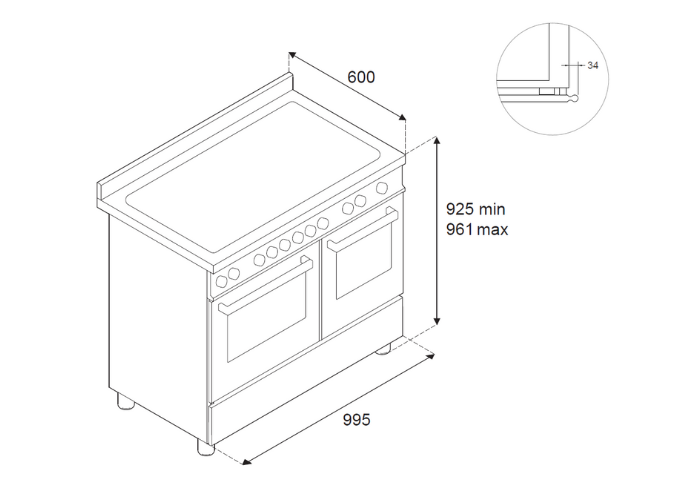 HER106L2ENET2 Bertazzoni afbeelding 2