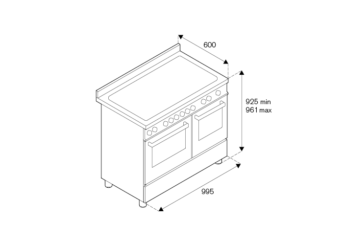 Bertazzoni fornuis PRO106L2EXT2 afbeelding 3