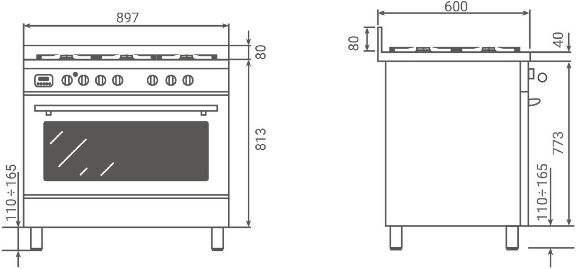 Boretti fornuis  MLI95BMAT afbeelding 4