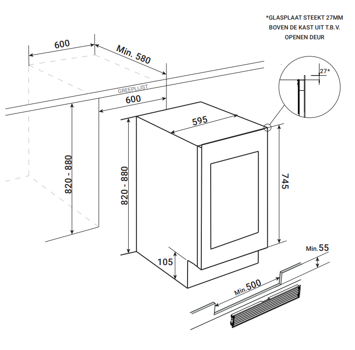 Boretti wijnkast inbouw MLWC82ZGZW afbeelding 4