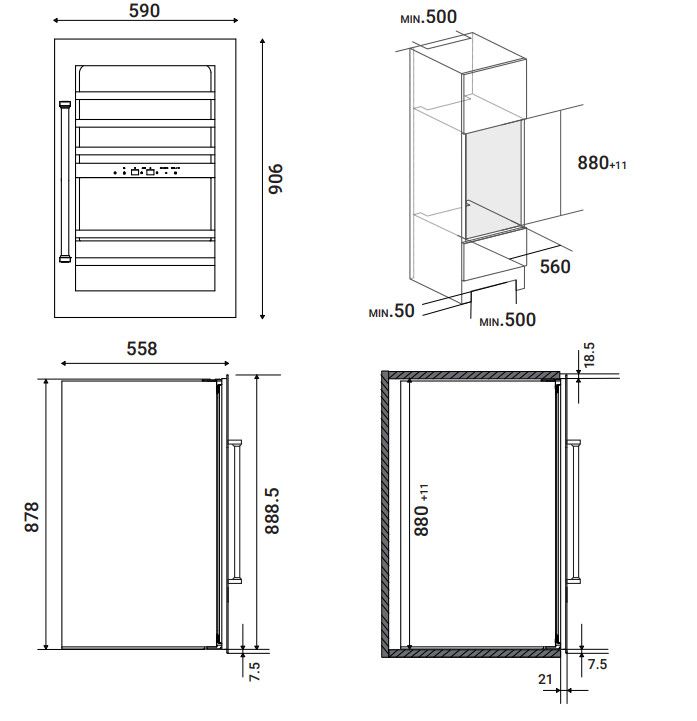 Boretti wijnkast MLWC88ZW afbeelding 3