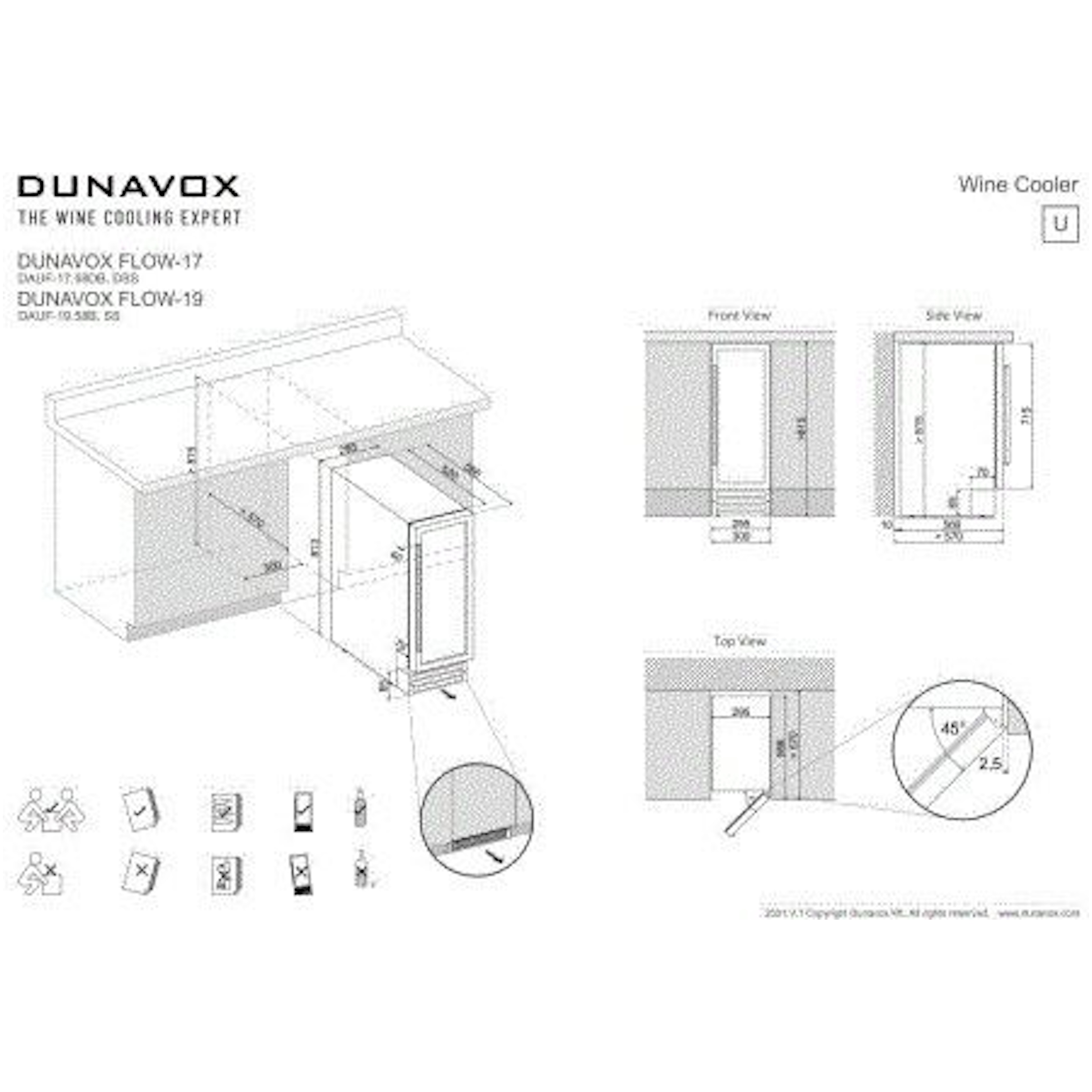 Dunavox wijnkast inbouw DAUF-17.58DB afbeelding 4
