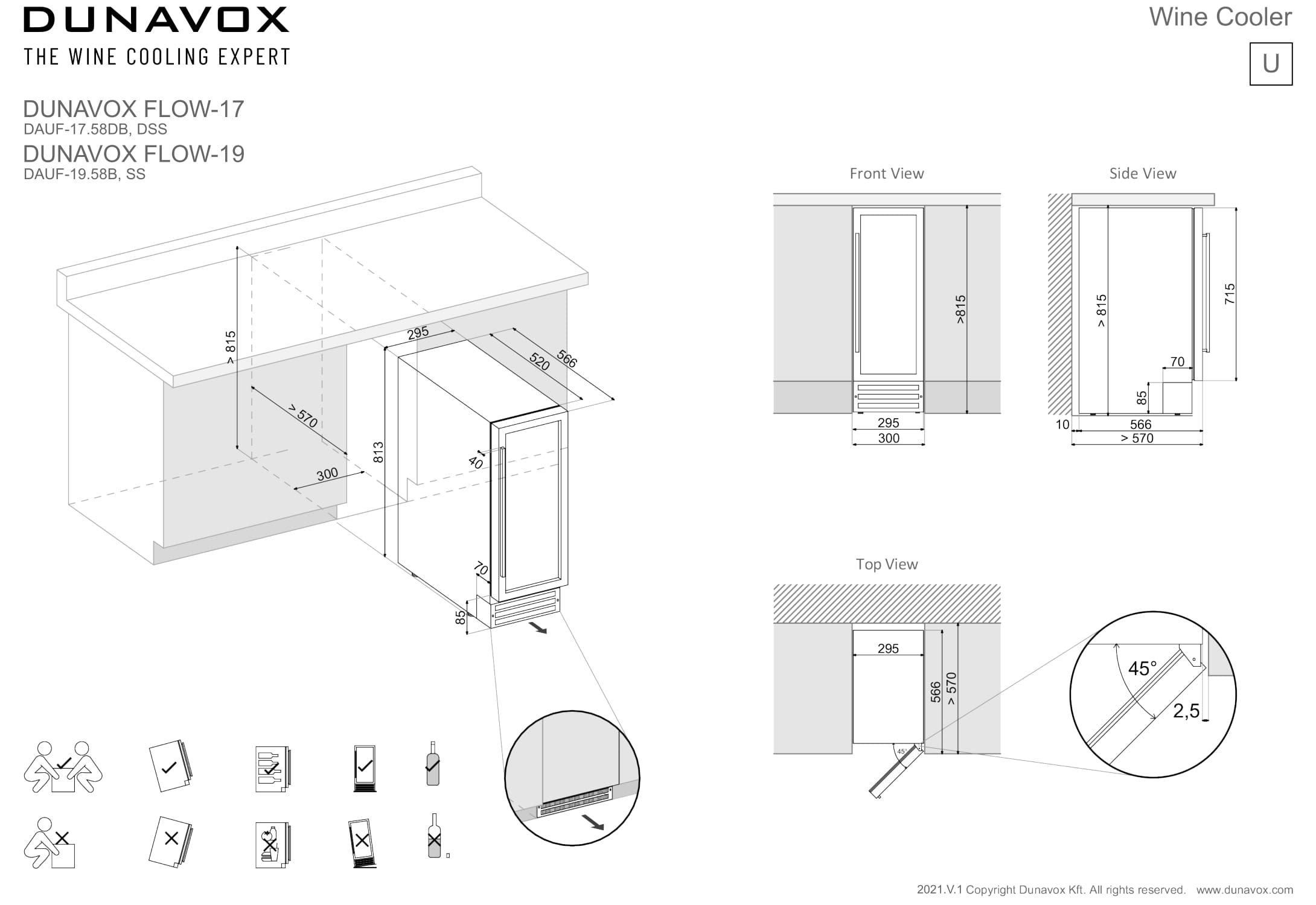Dunavox DAUF 17 58DMB inbouw wijnkast afbeelding 5