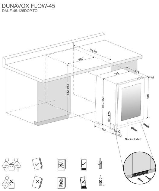 Dunavox DAUF 45 125DOP TO inbouw wijnkast afbeelding 5
