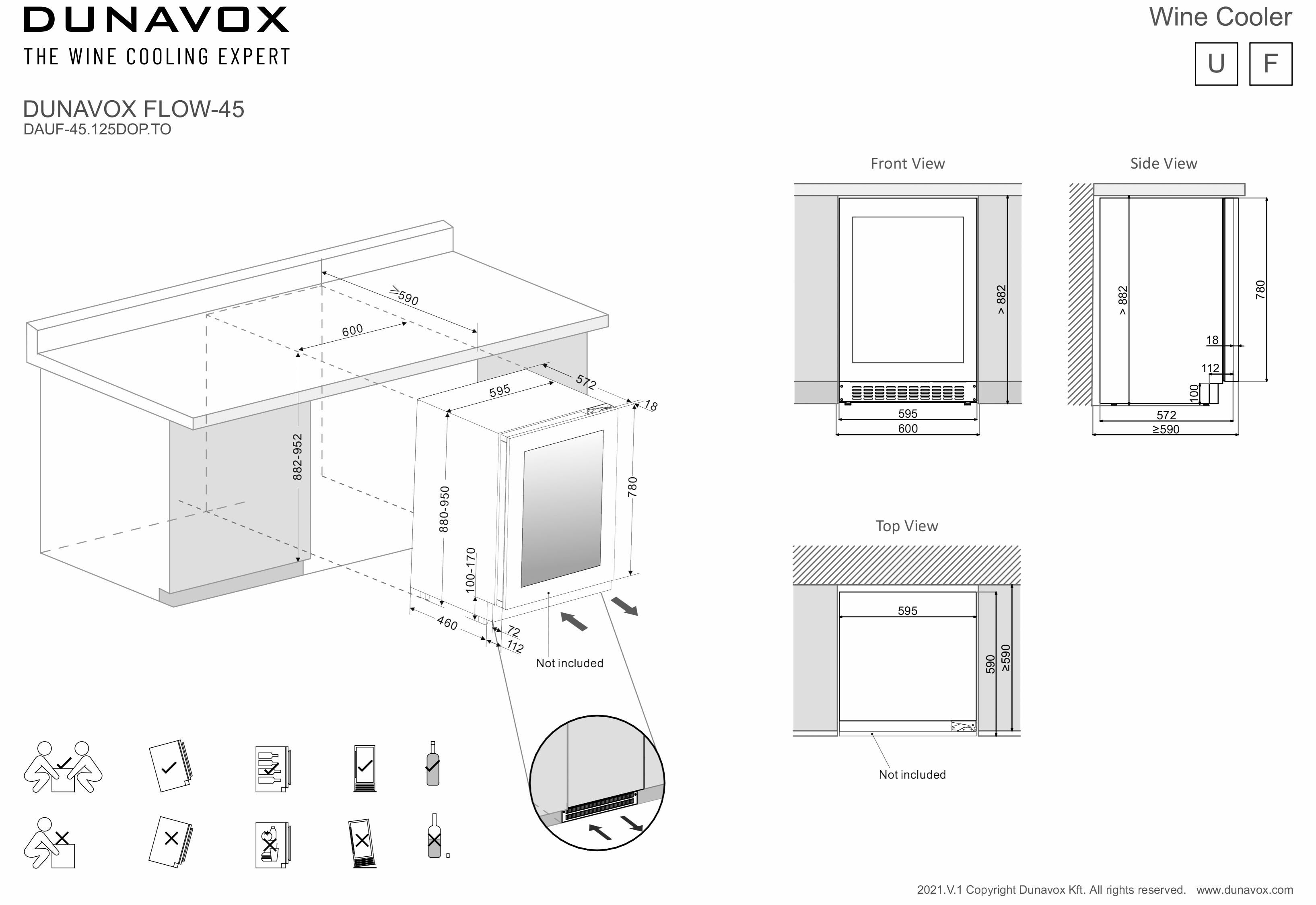 Dunavox wijnkast DAUF 45 125DOP TO afbeelding 3
